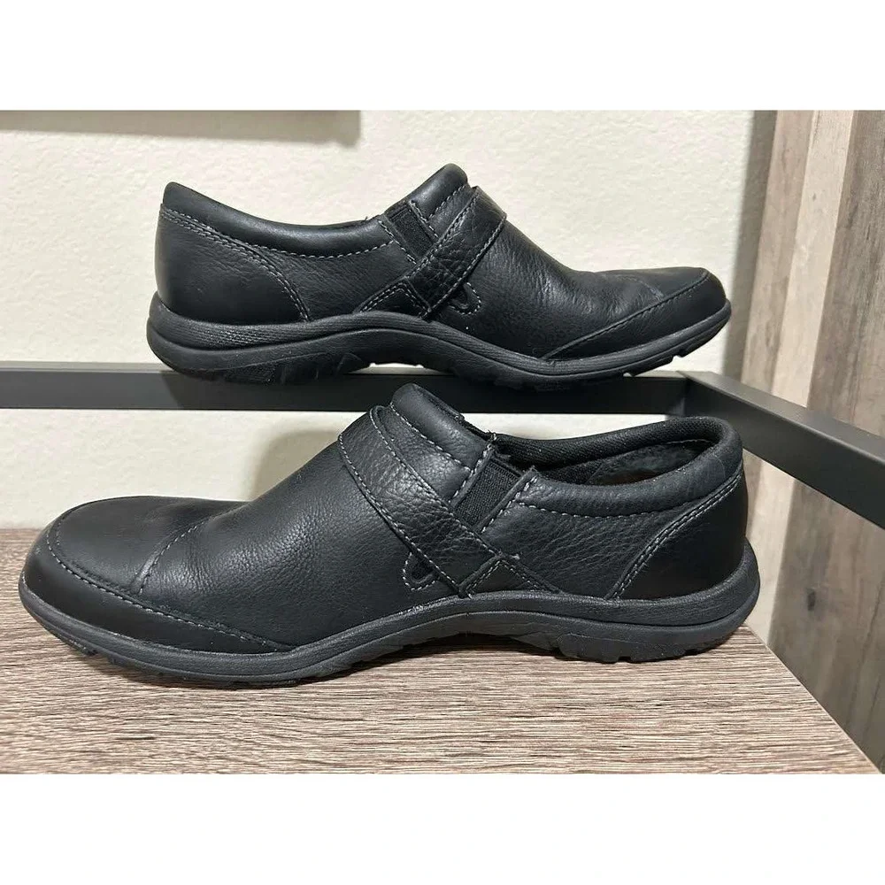 Merrell Encore Black Leather Buckle Slip On Loafers Shoes J69078 Womens 7 - Picture 3 of 8